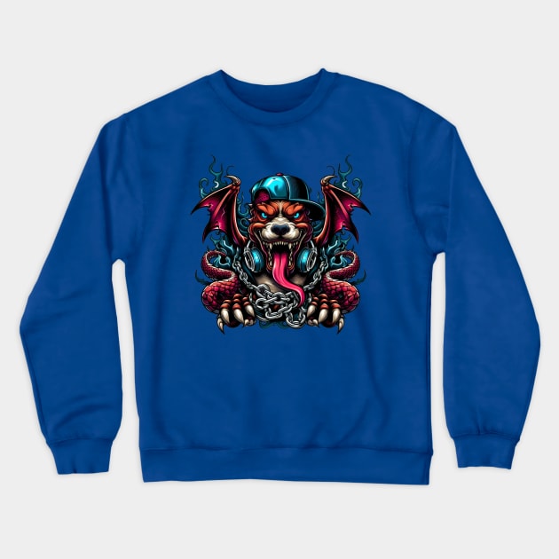 Urban Pitbull Dragon Crewneck Sweatshirt by Biothurgy